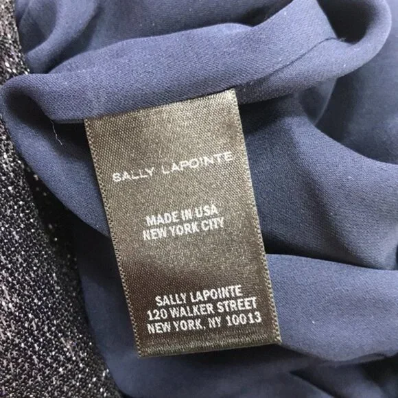 Sally LaPointe Navy Metallic Skirt - Picture 10 of 10